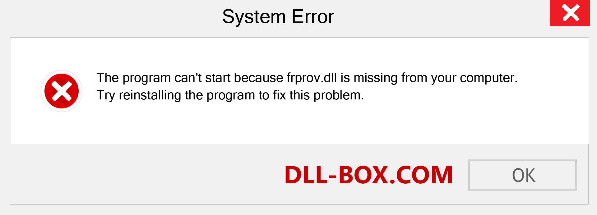  frprov.dll file is missing?. Download for Windows 7, 8, 10 - Fix  frprov dll Missing Error on Windows, photos, images