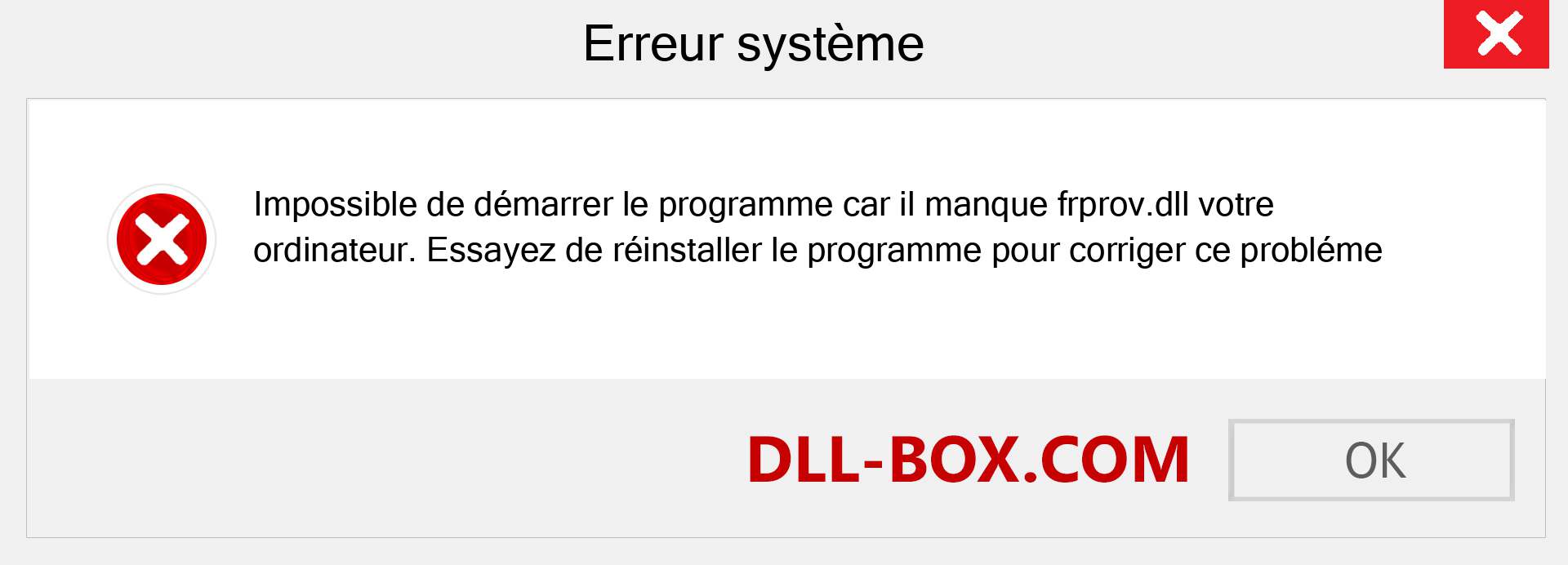 Le fichier frprov.dll est manquant ?. Télécharger pour Windows 7, 8, 10 - Correction de l'erreur manquante frprov dll sur Windows, photos, images