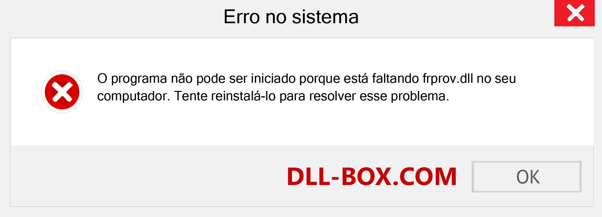 Arquivo frprov.dll ausente ?. Download para Windows 7, 8, 10 - Correção de erro ausente frprov dll no Windows, fotos, imagens